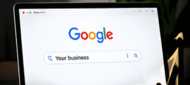 Google search on a laptop